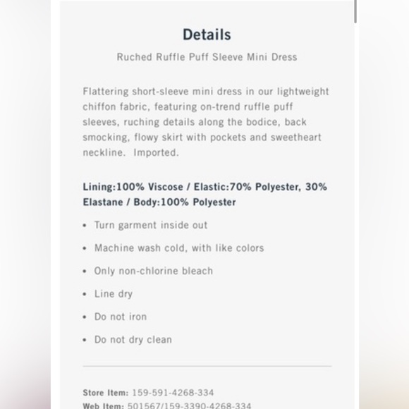 Abercrombie puff sleeve dress - Picture 3 of 3